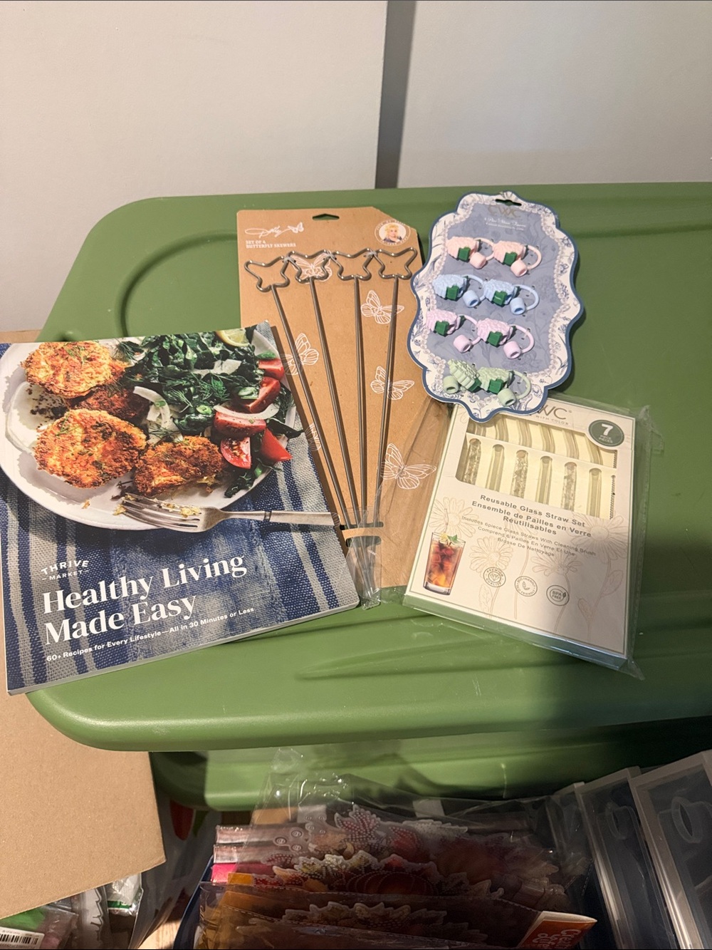 Healthy Living Gift Bundle Cookbook Reusable Straws Butterfly Skewers
